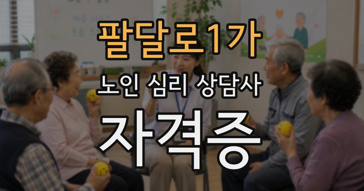 팔달로1가 노인 심리 상담사 자격증
