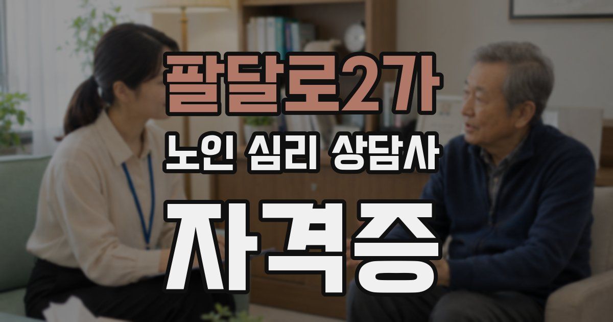 팔달로2가 노인 심리 상담사 자격증