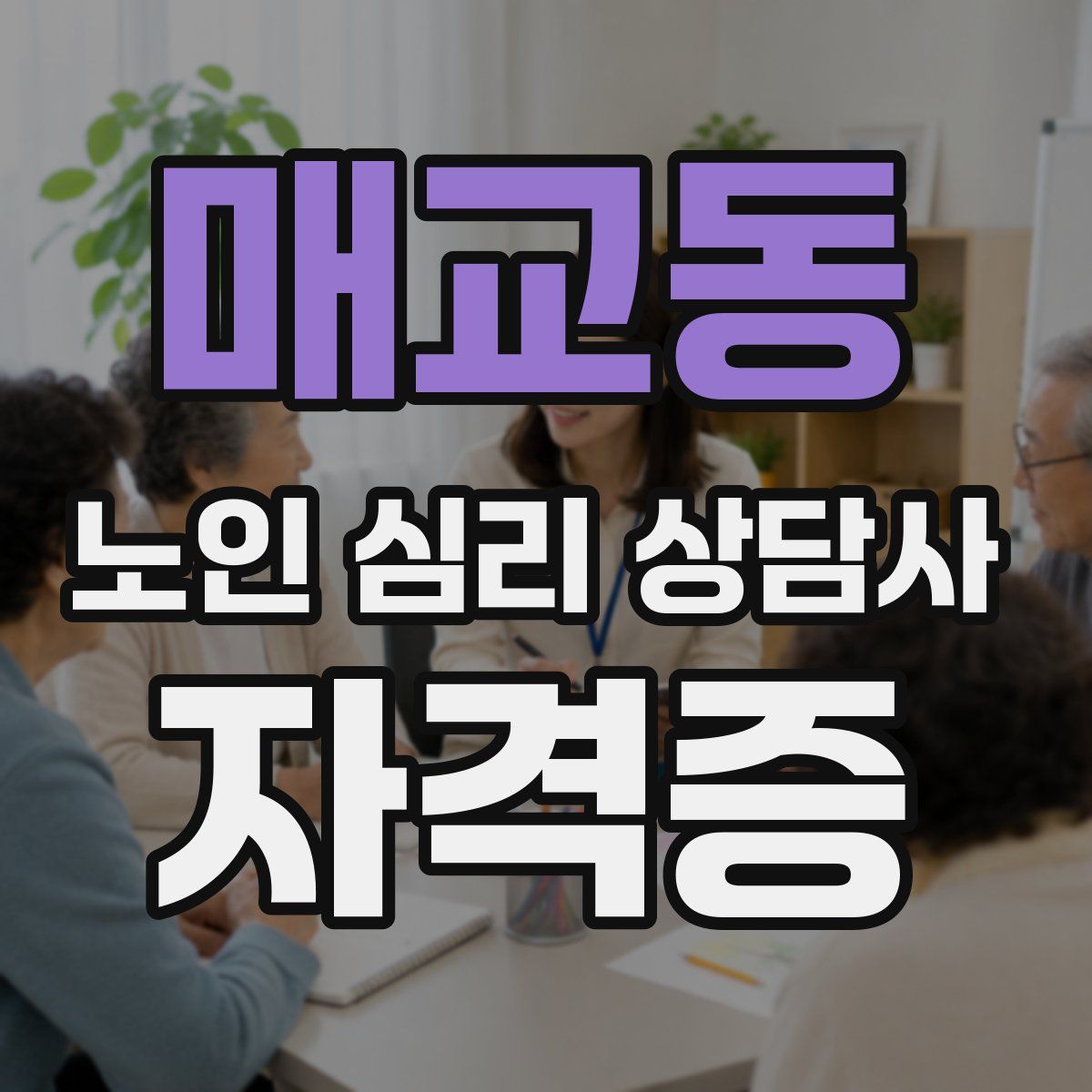 매교동 노인 심리 상담사 자격증