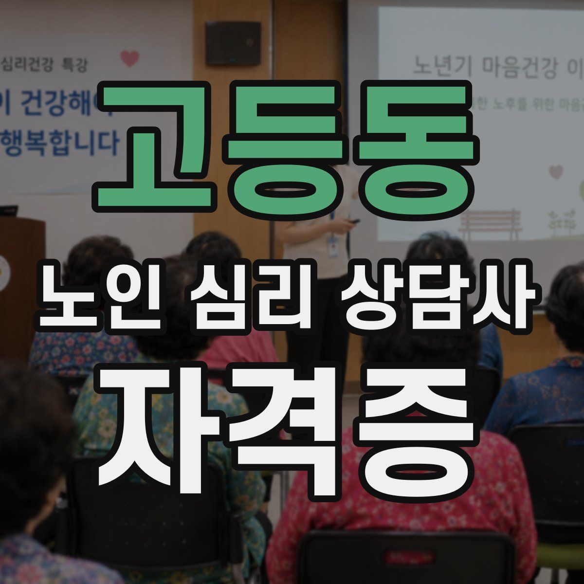 고등동 노인 심리 상담사 자격증