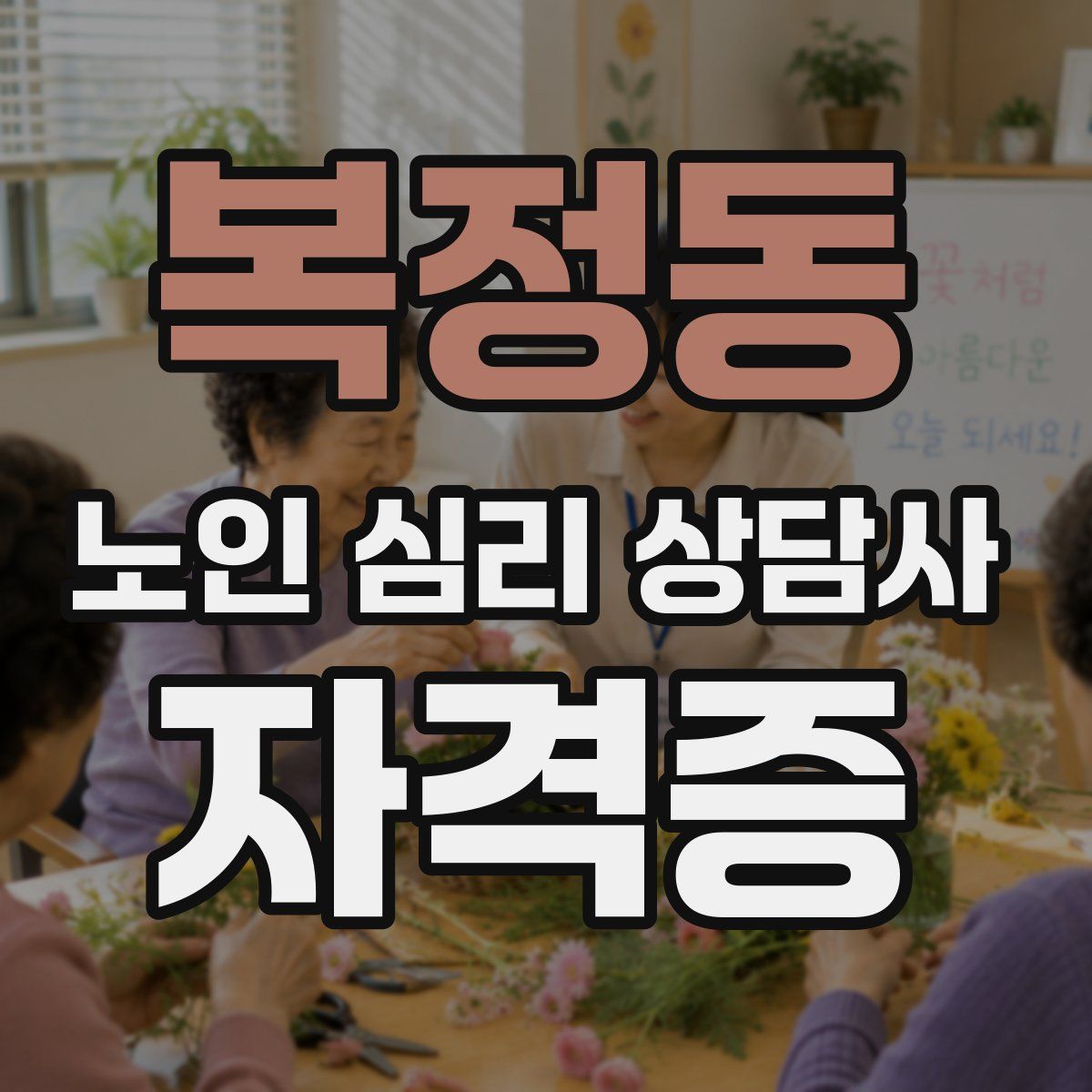 복정동 노인 심리 상담사 자격증