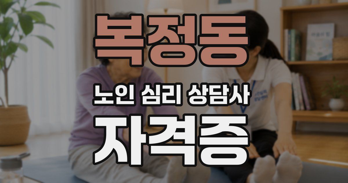 복정동 노인 심리 상담사 자격증