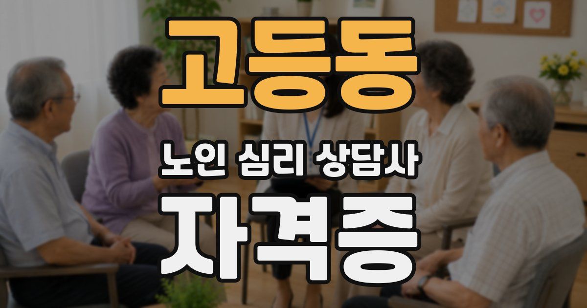 고등동 노인 심리 상담사 자격증