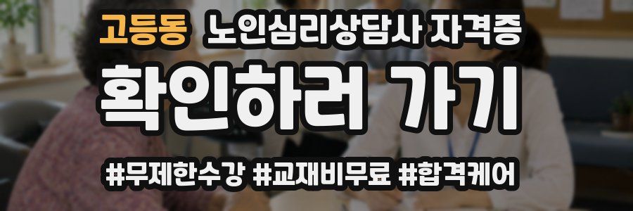 고등동 노인 심리 상담사 자격증