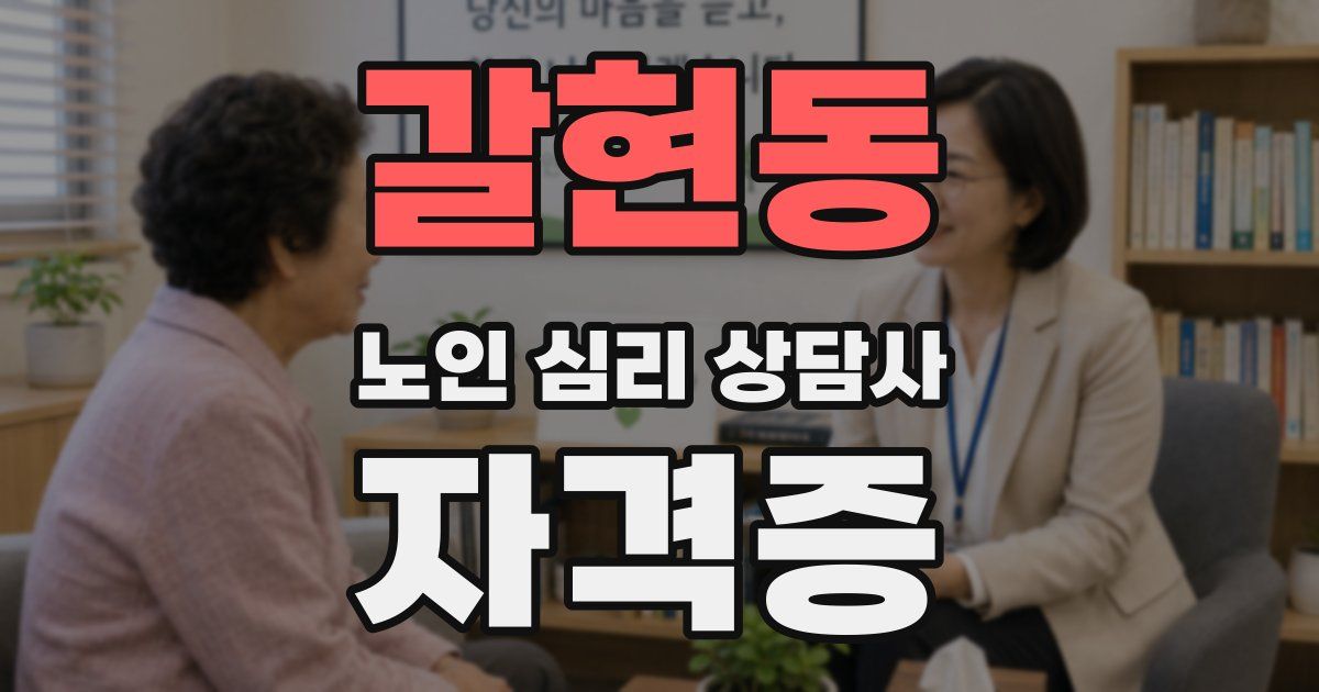 갈현동 노인 심리 상담사 자격증