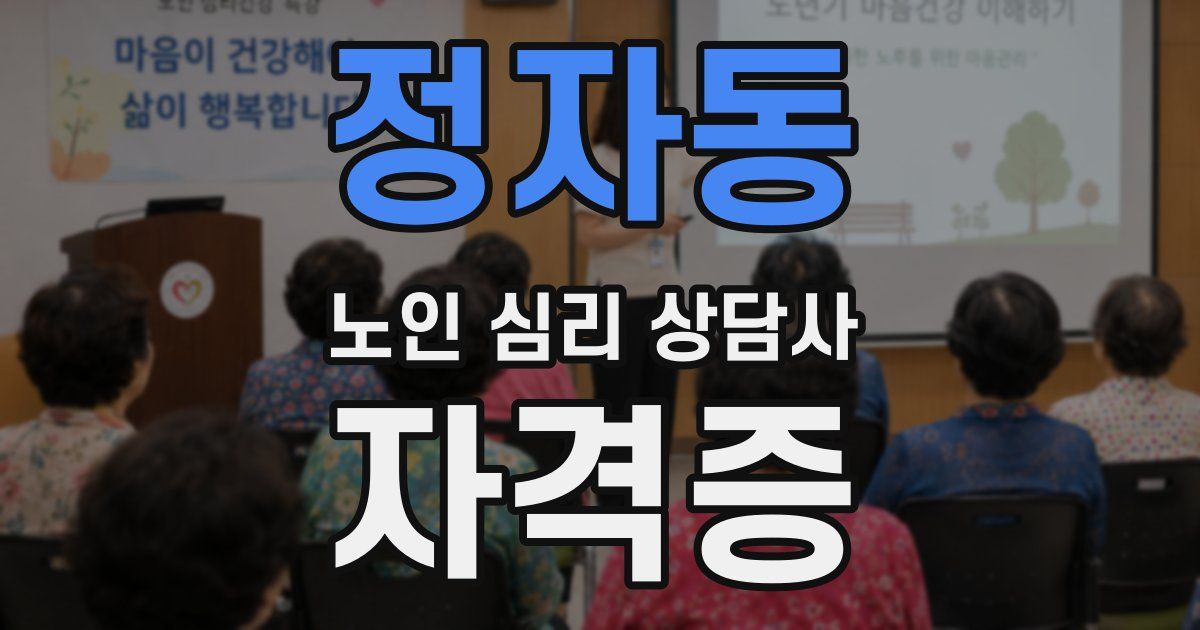 정자동 노인 심리 상담사 자격증
