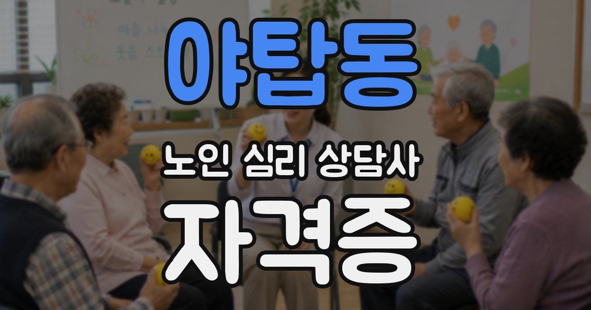 야탑동 노인 심리 상담사 자격증