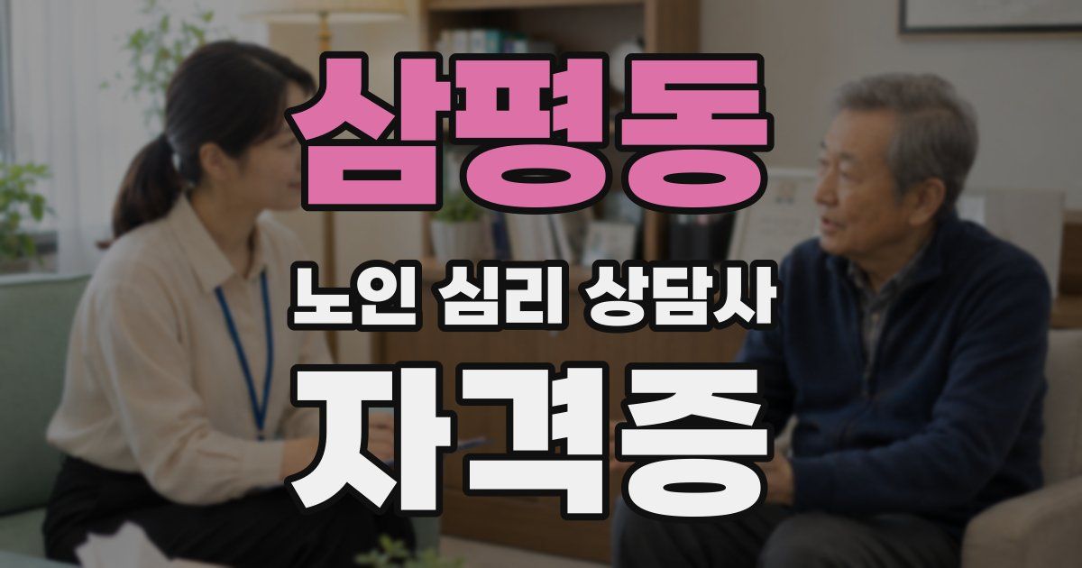 삼평동 노인 심리 상담사 자격증