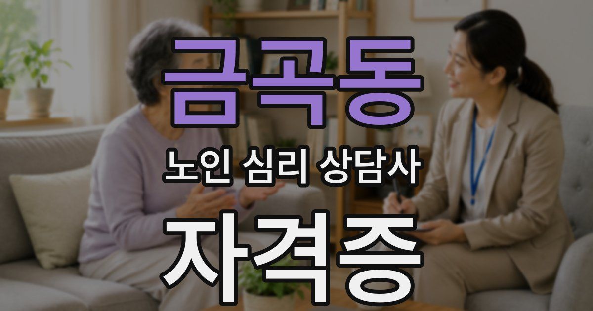 금곡동 노인 심리 상담사 자격증