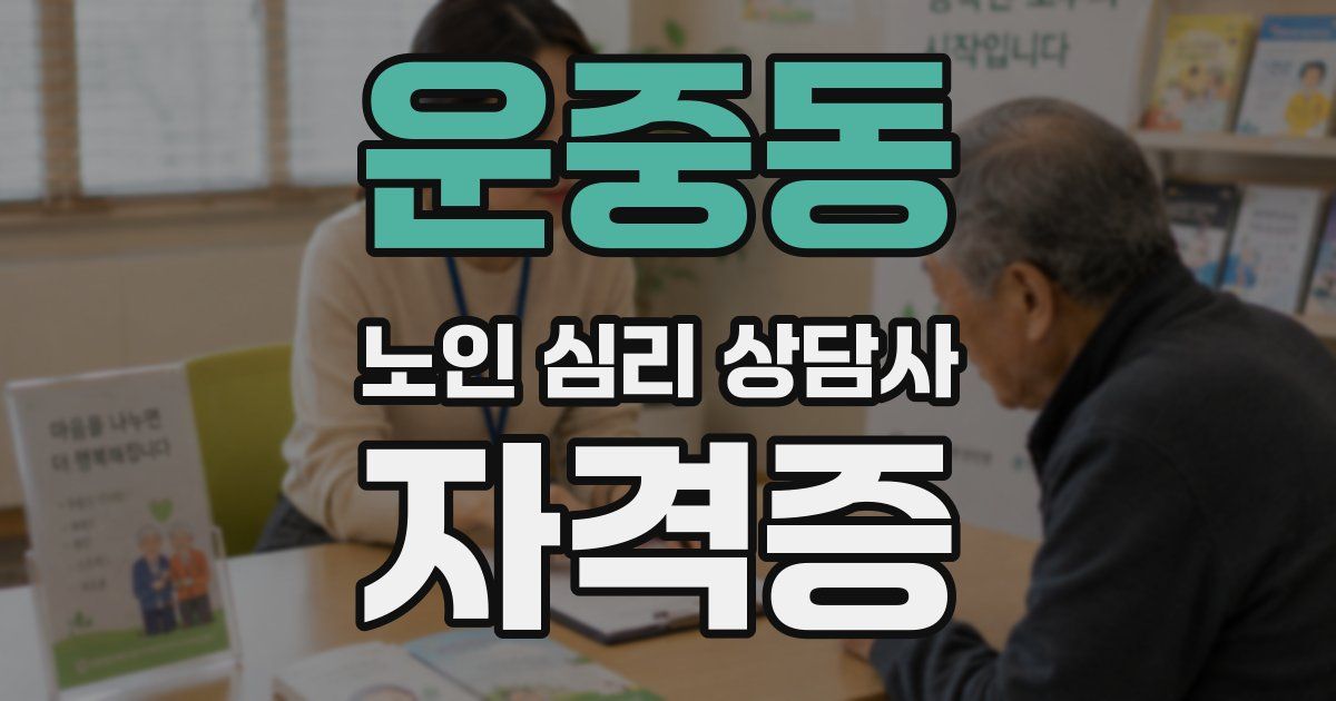 운중동 노인 심리 상담사 자격증
