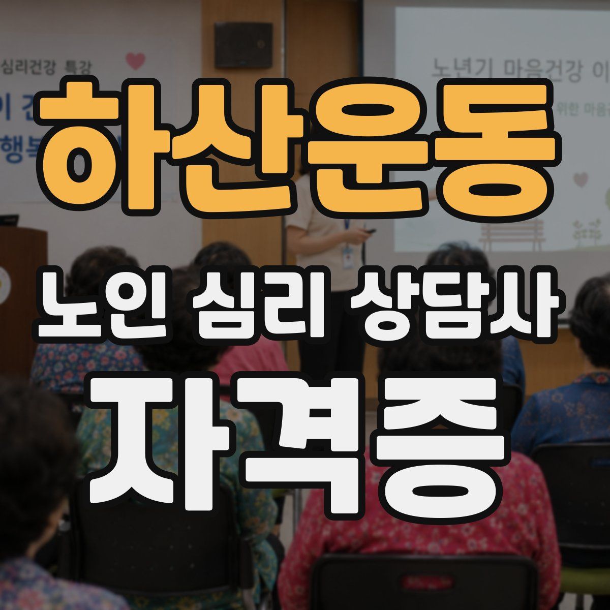 하산운동 노인 심리 상담사 자격증