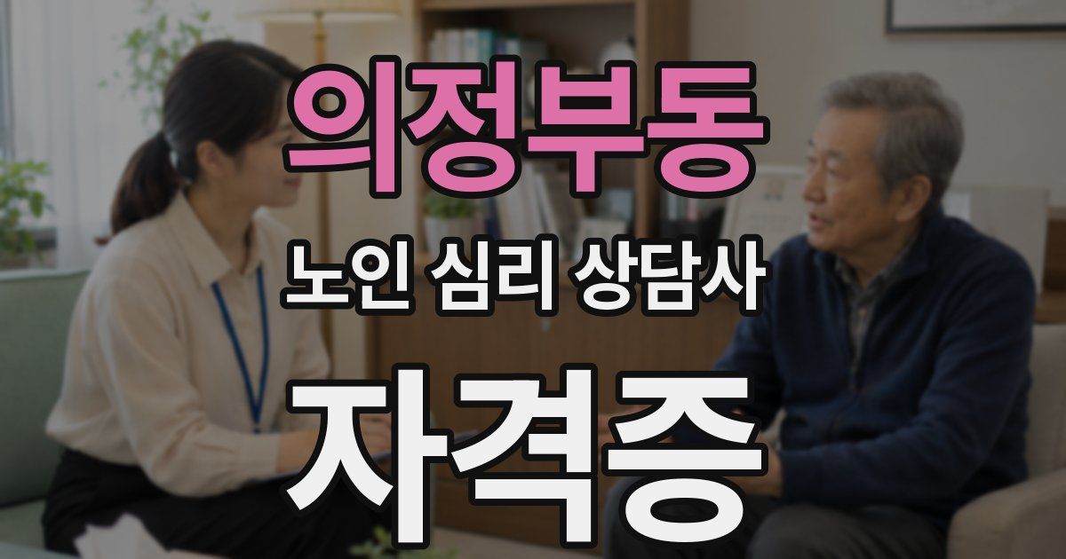 의정부동 노인 심리 상담사 자격증