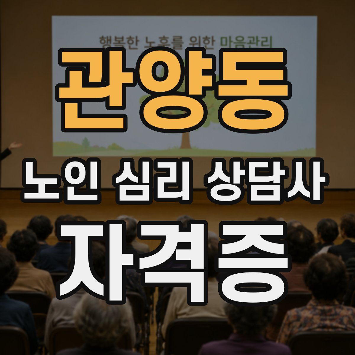 관양동 노인 심리 상담사 자격증
