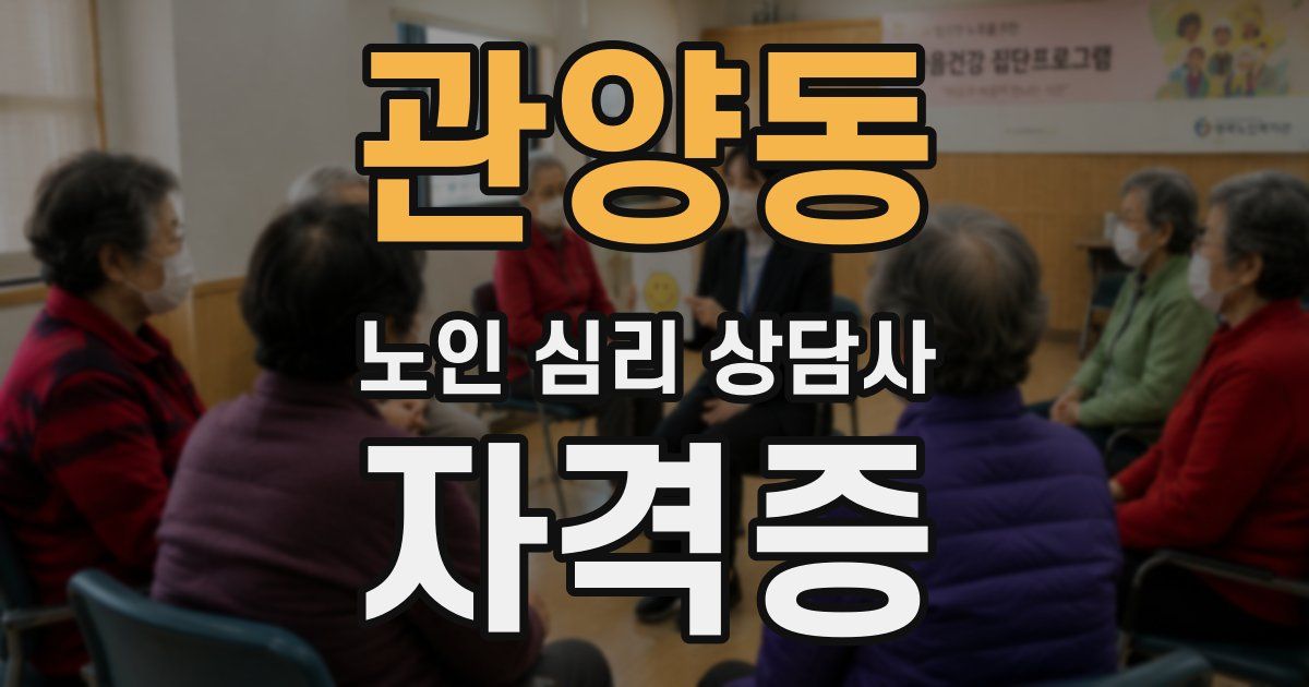 관양동 노인 심리 상담사 자격증