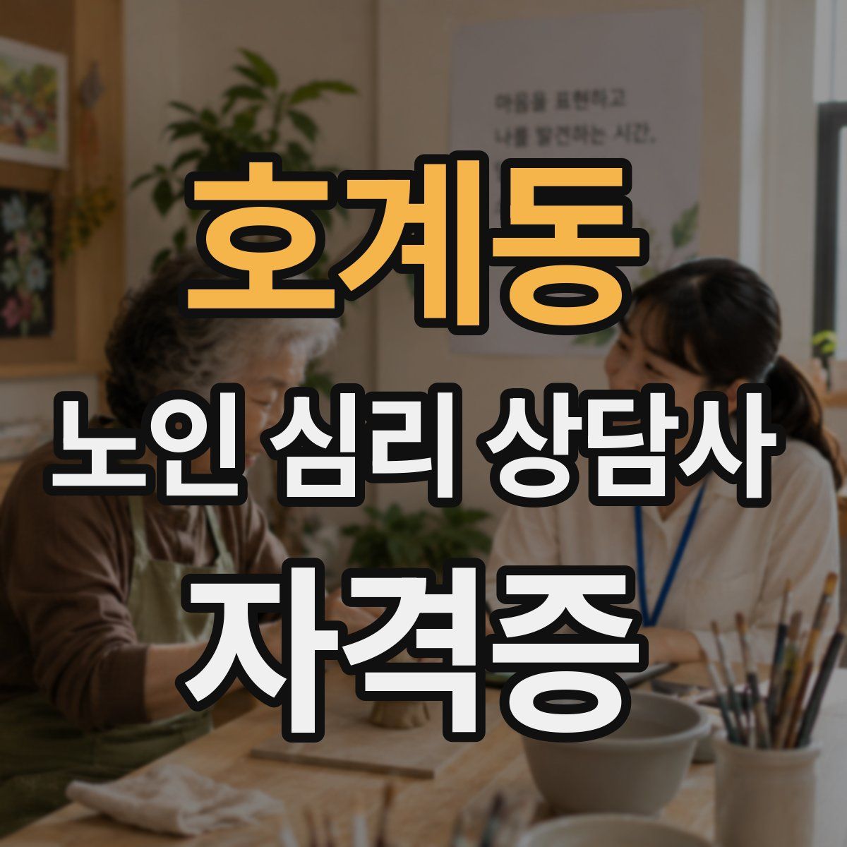 호계동 노인 심리 상담사 자격증