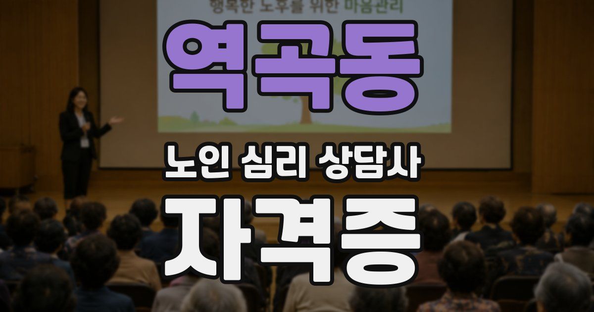 역곡동 노인 심리 상담사 자격증