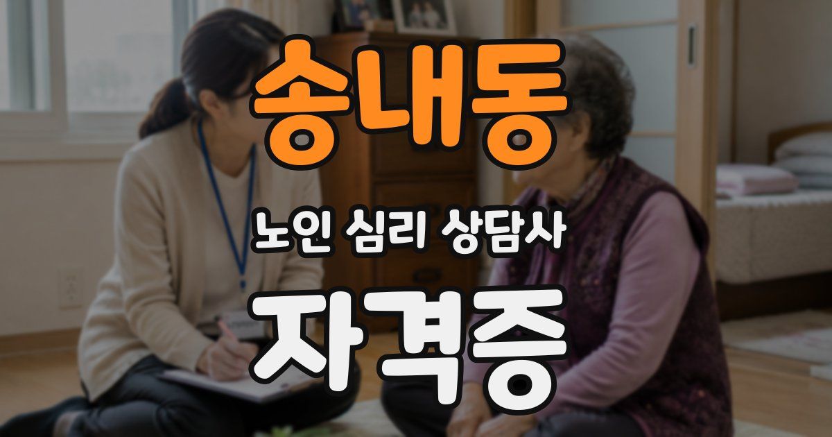 송내동 노인 심리 상담사 자격증