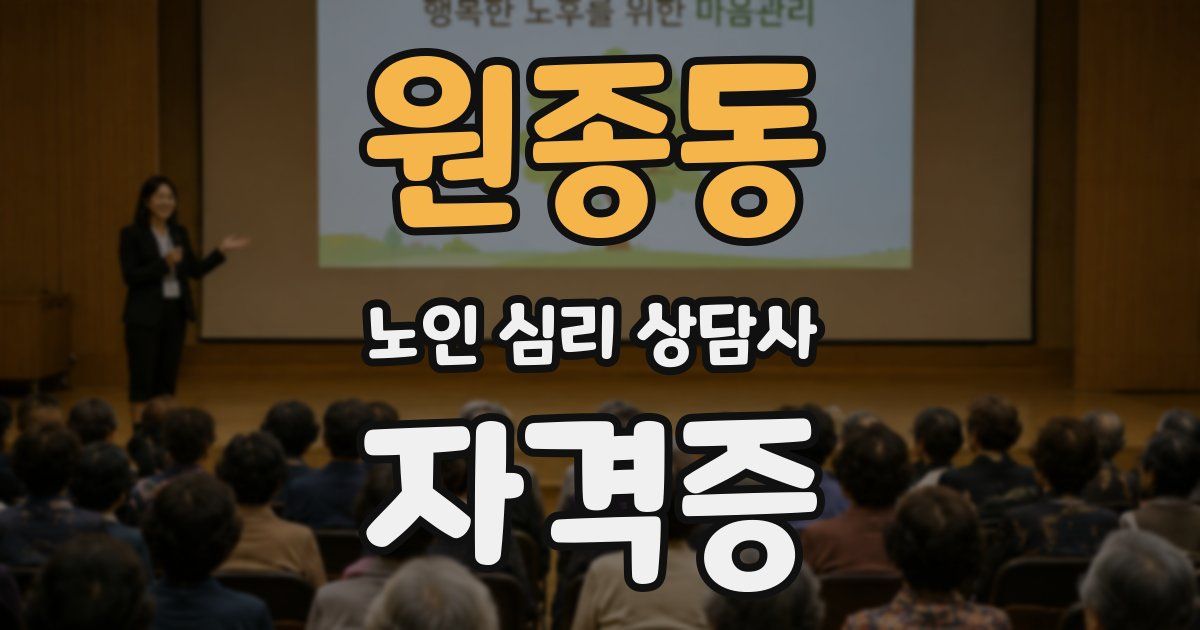 원종동 노인 심리 상담사 자격증