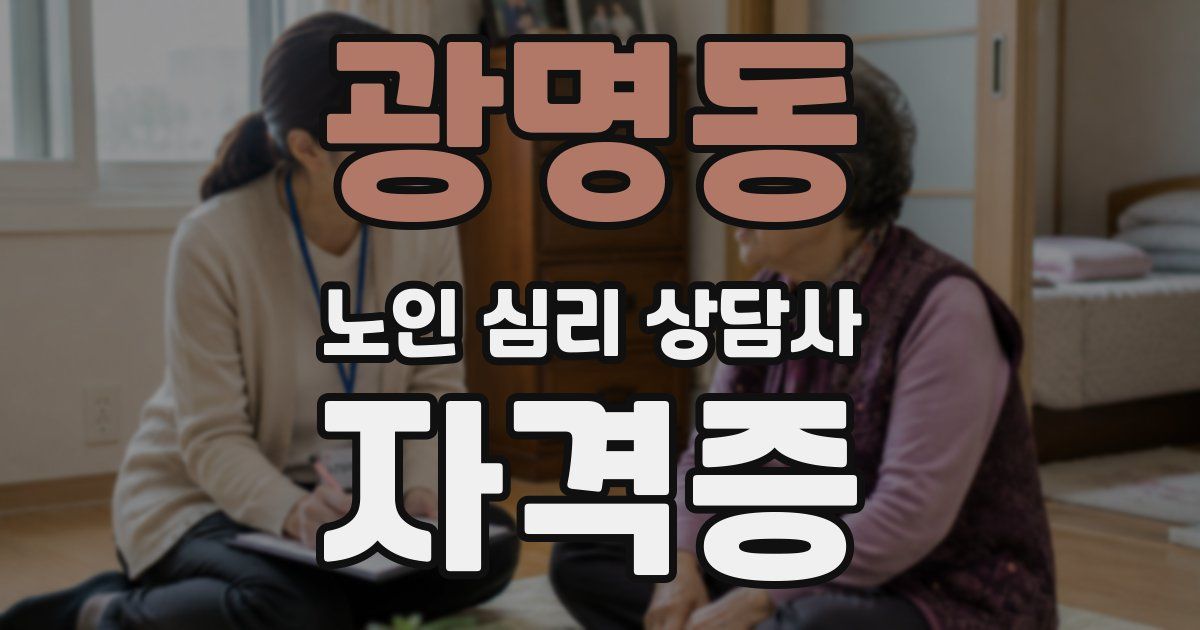 광명동 노인 심리 상담사 자격증