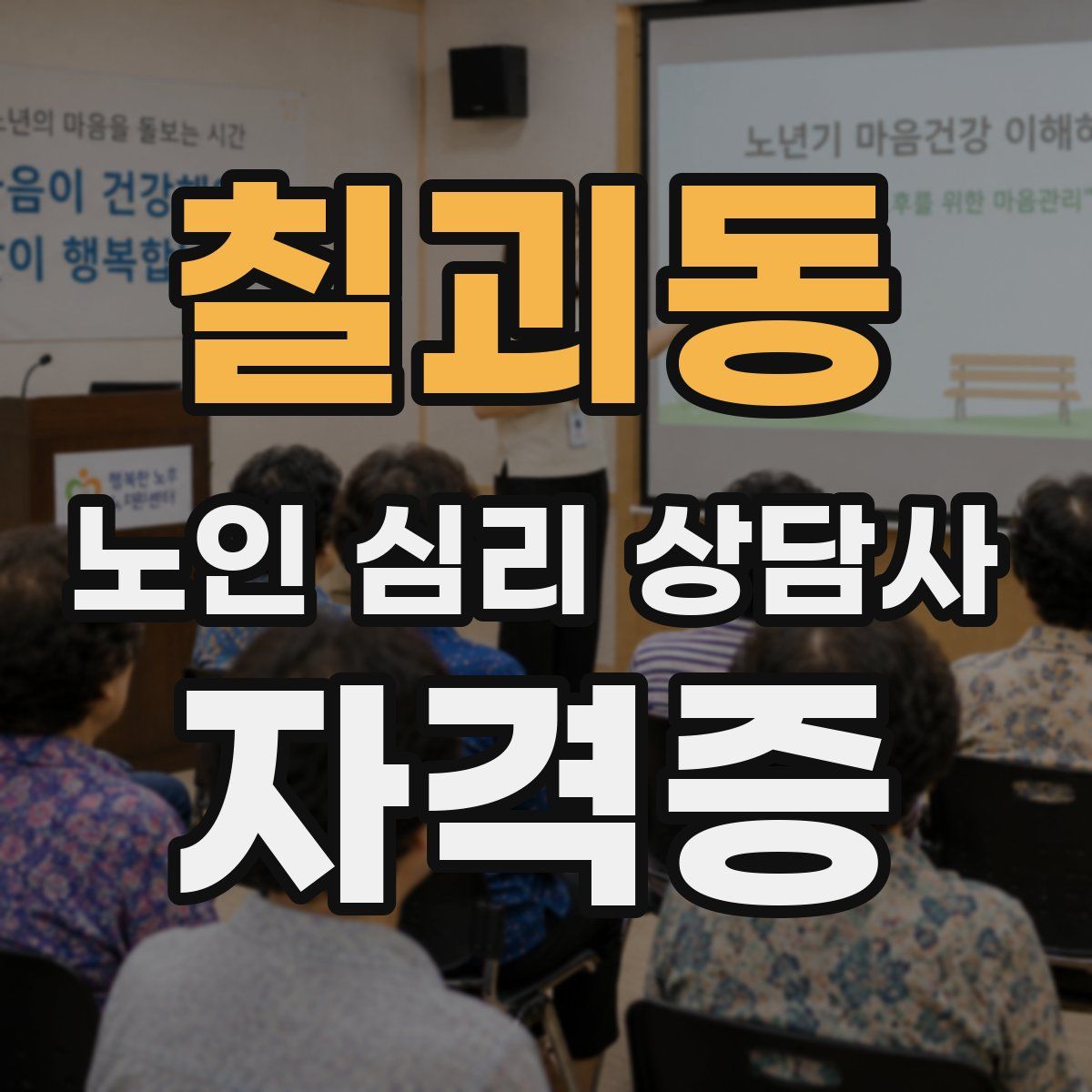 칠괴동 노인 심리 상담사 자격증