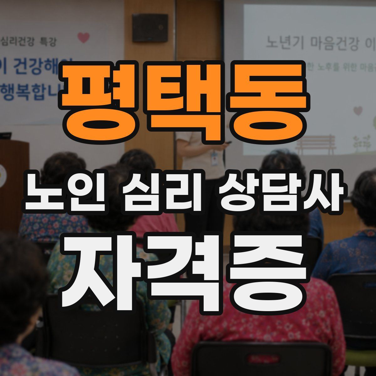 평택동 노인 심리 상담사 자격증