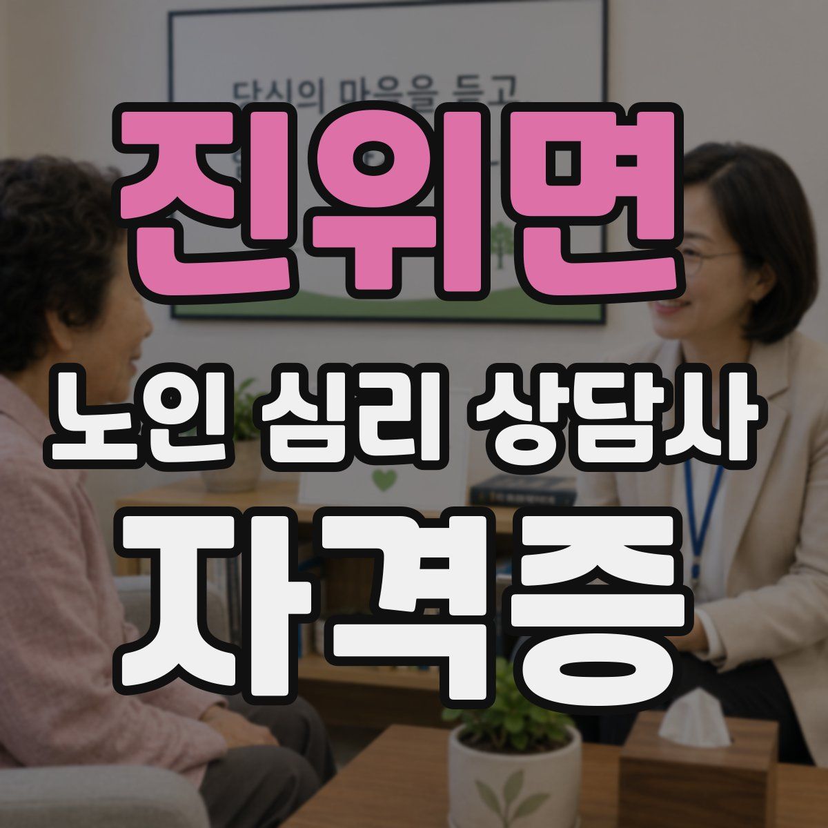 진위면 노인 심리 상담사 자격증