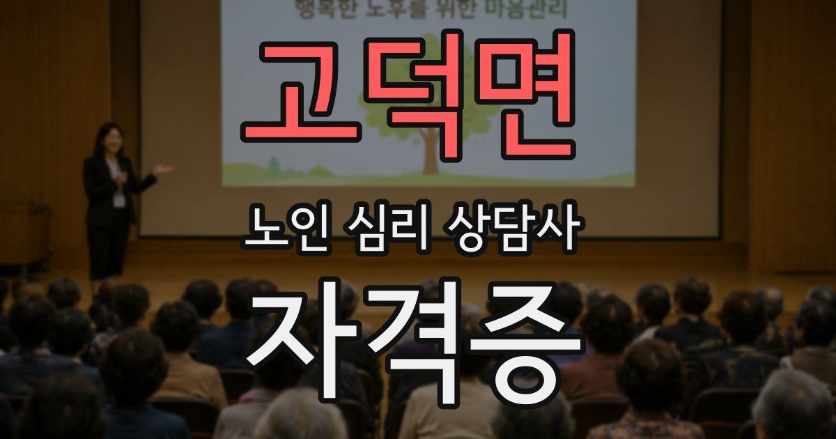 고덕면 노인 심리 상담사 자격증