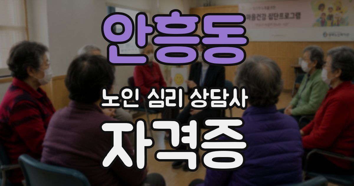 안흥동 노인 심리 상담사 자격증