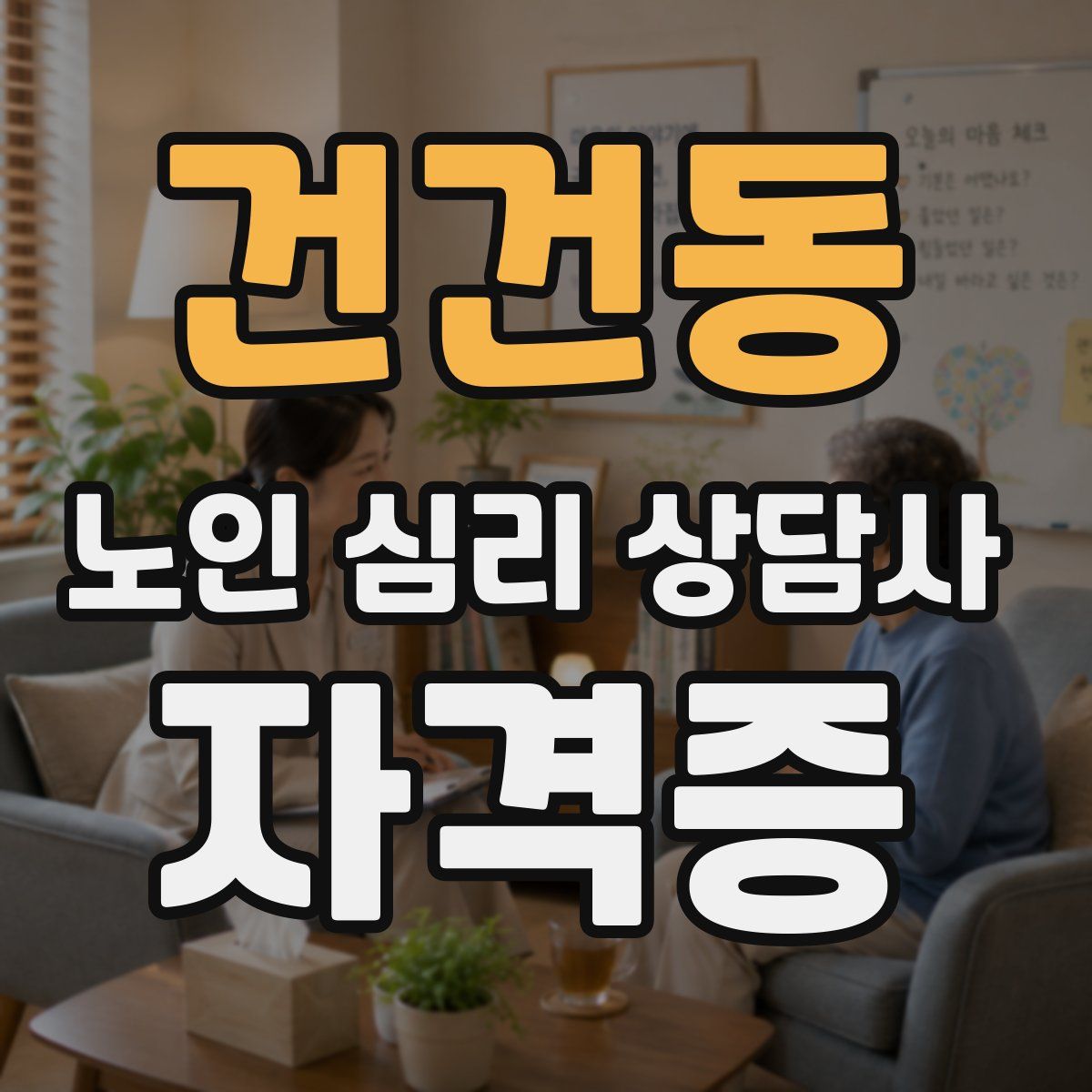 건건동 노인 심리 상담사 자격증