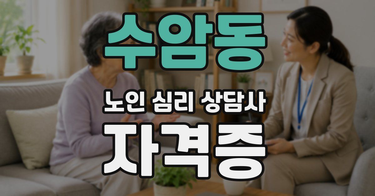 수암동 노인 심리 상담사 자격증