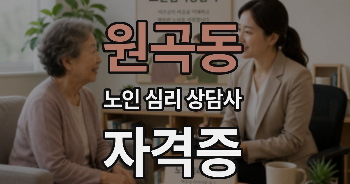 원곡동 노인 심리 상담사 자격증