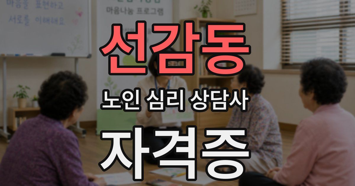 선감동 노인 심리 상담사 자격증
