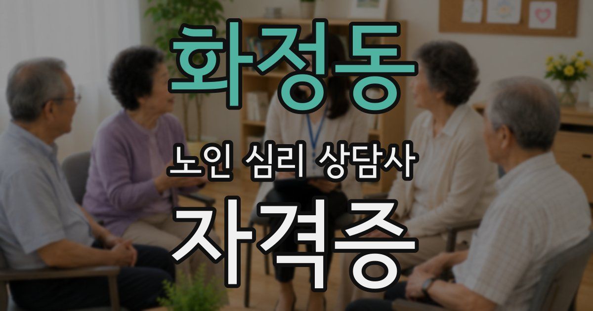 화정동 노인 심리 상담사 자격증