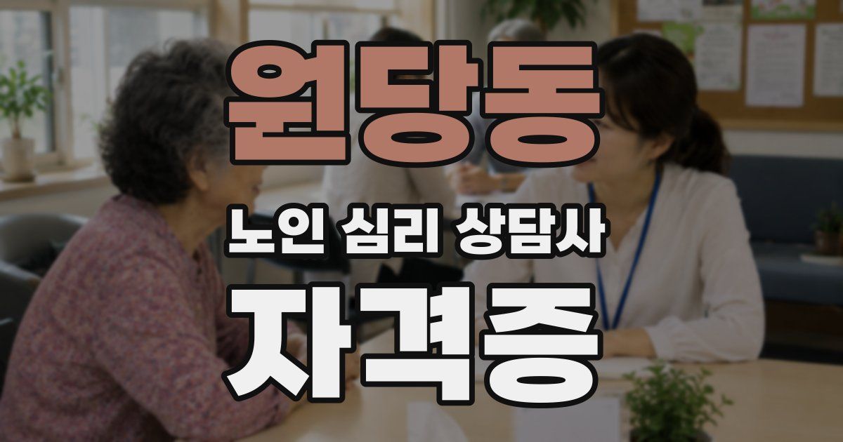 원당동 노인 심리 상담사 자격증