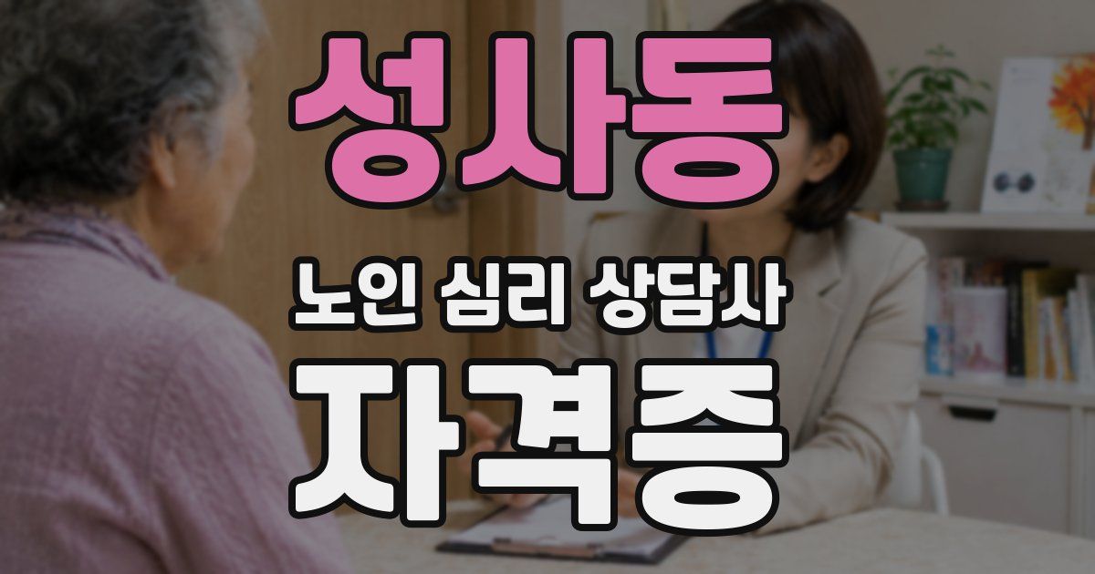 성사동 노인 심리 상담사 자격증