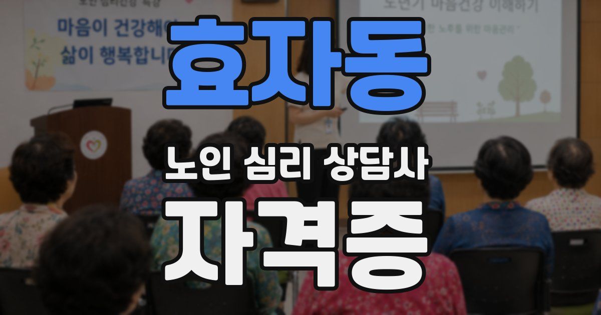 효자동 노인 심리 상담사 자격증