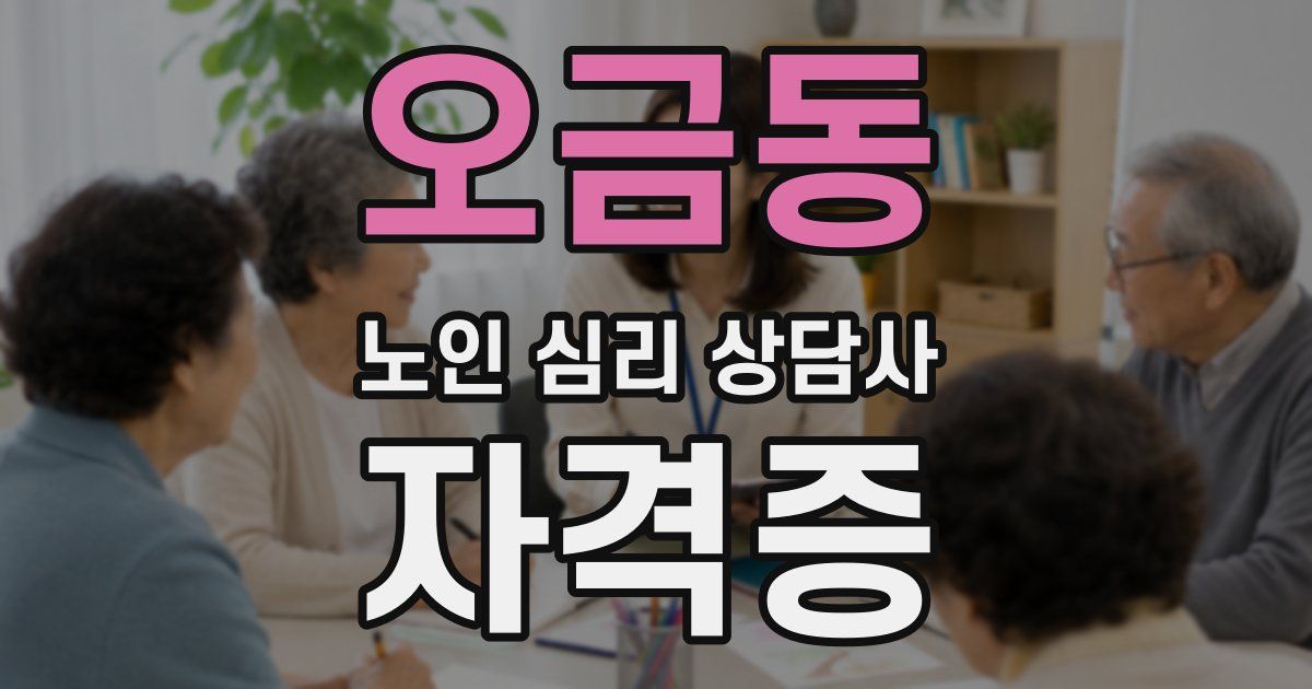오금동 노인 심리 상담사 자격증