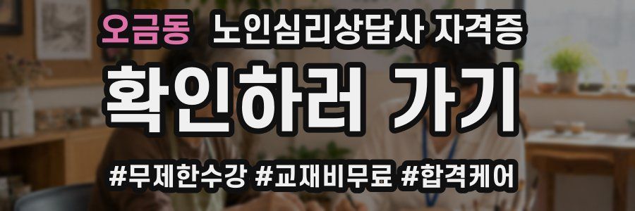 오금동 노인 심리 상담사 자격증