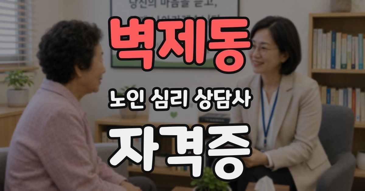 벽제동 노인 심리 상담사 자격증