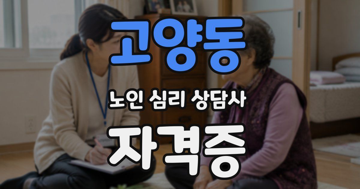 고양동 노인 심리 상담사 자격증