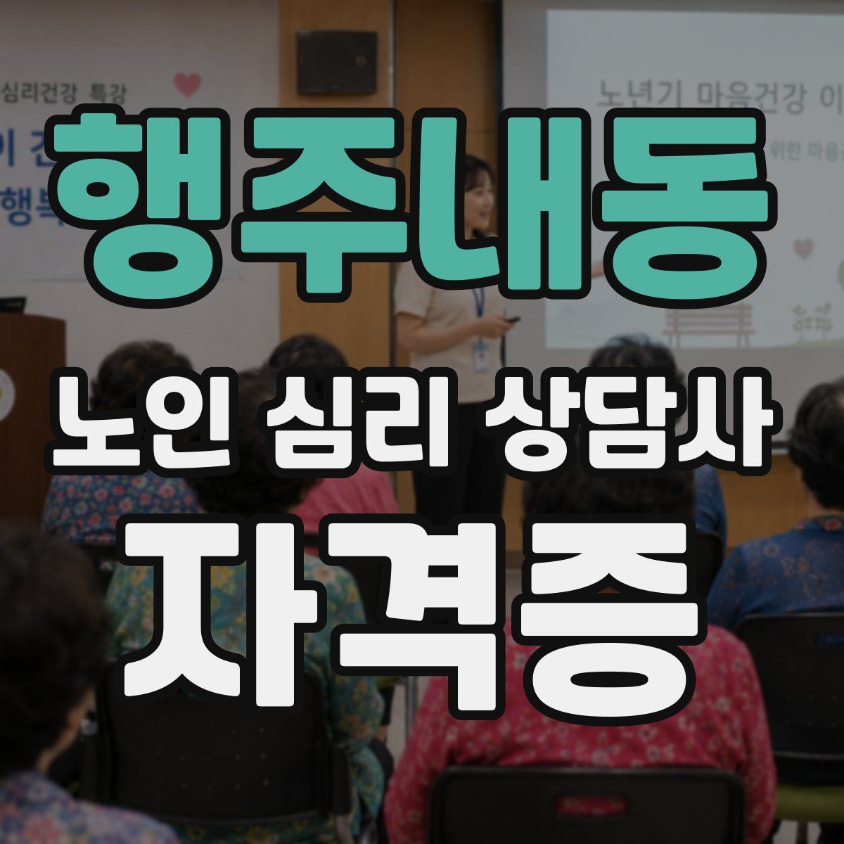 행주내동 노인 심리 상담사 자격증