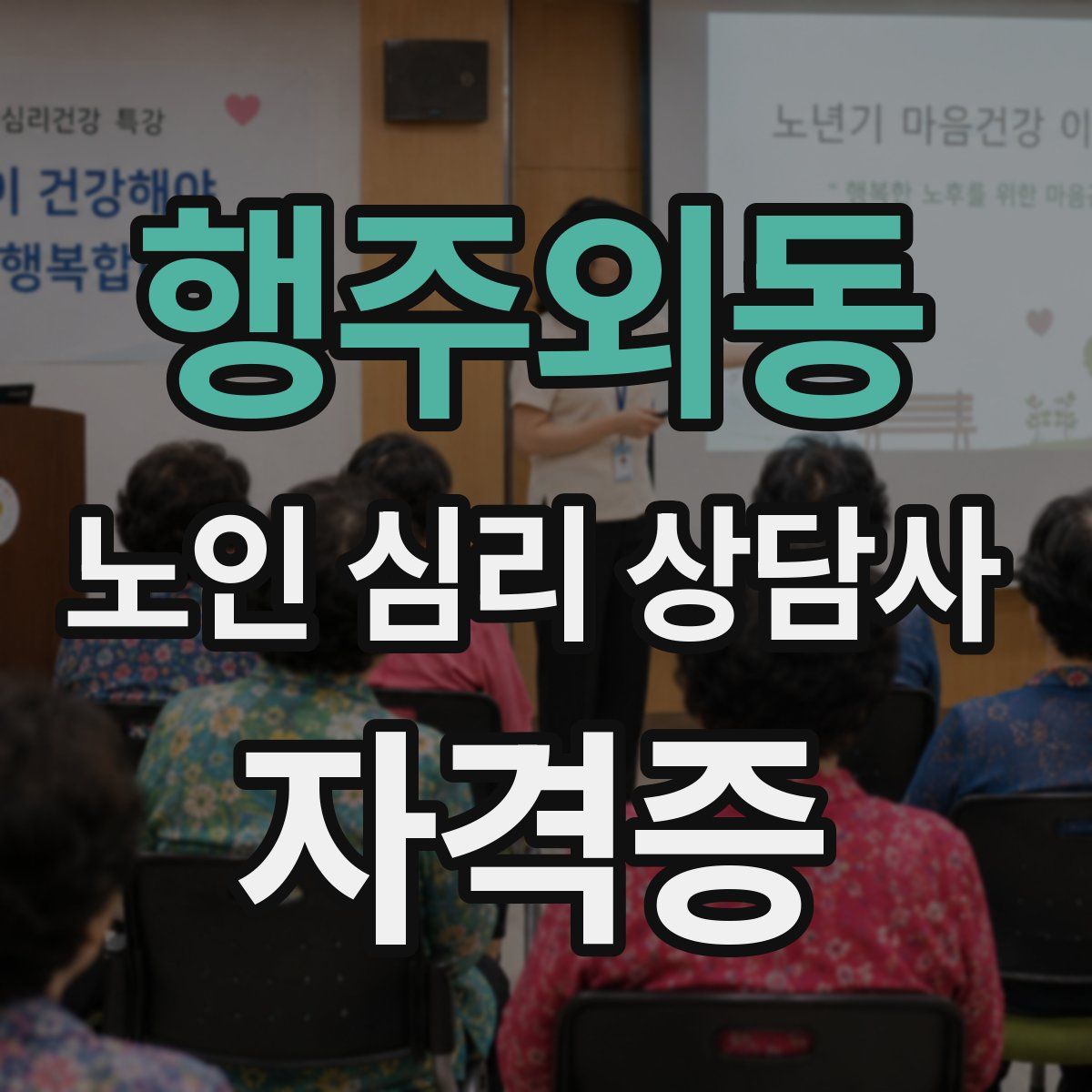 행주외동 노인 심리 상담사 자격증