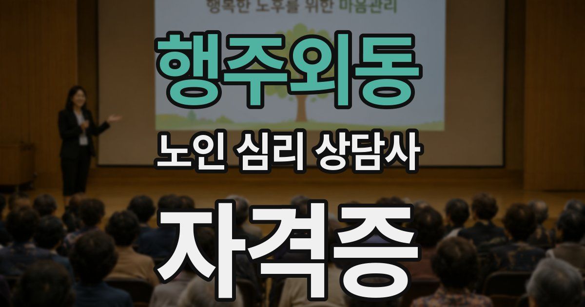 행주외동 노인 심리 상담사 자격증