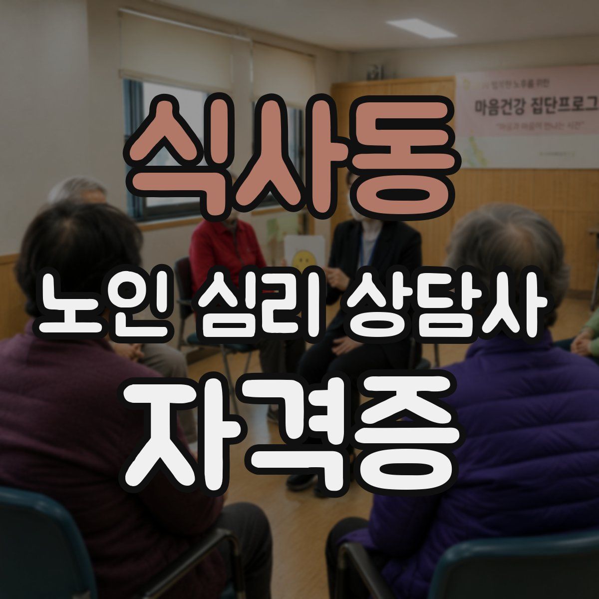 식사동 노인 심리 상담사 자격증