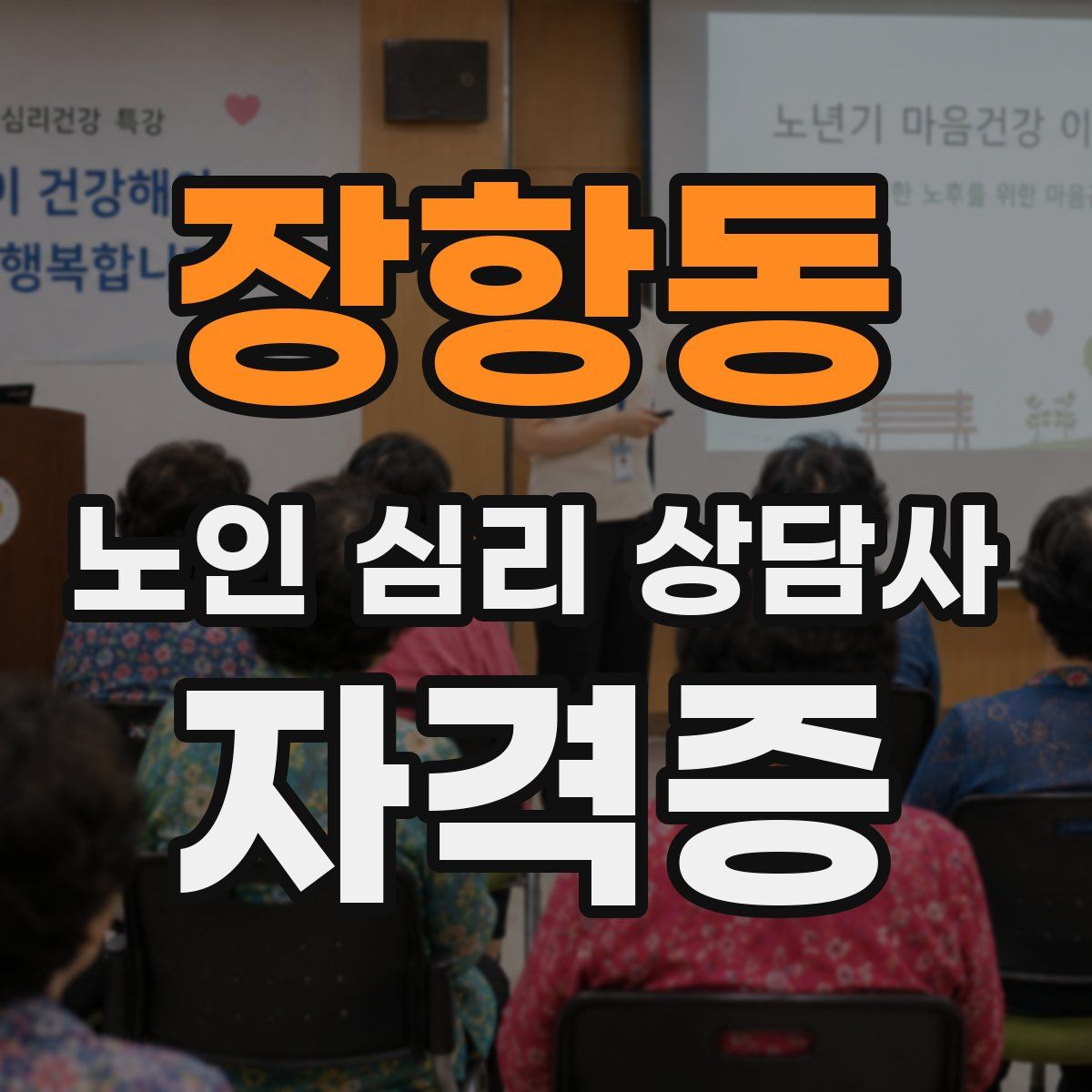 장항동 노인 심리 상담사 자격증