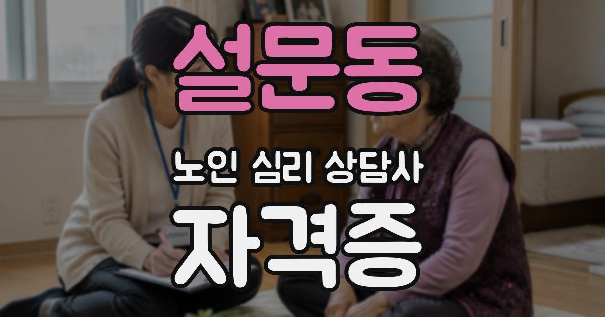 설문동 노인 심리 상담사 자격증