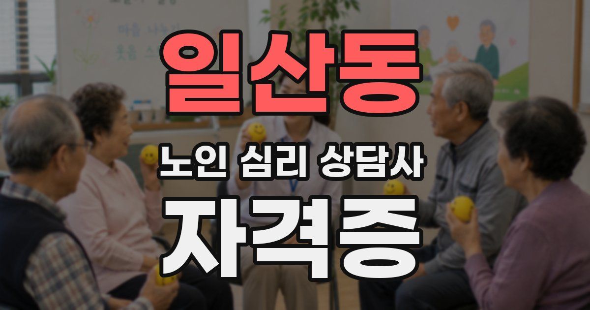 일산동 노인 심리 상담사 자격증