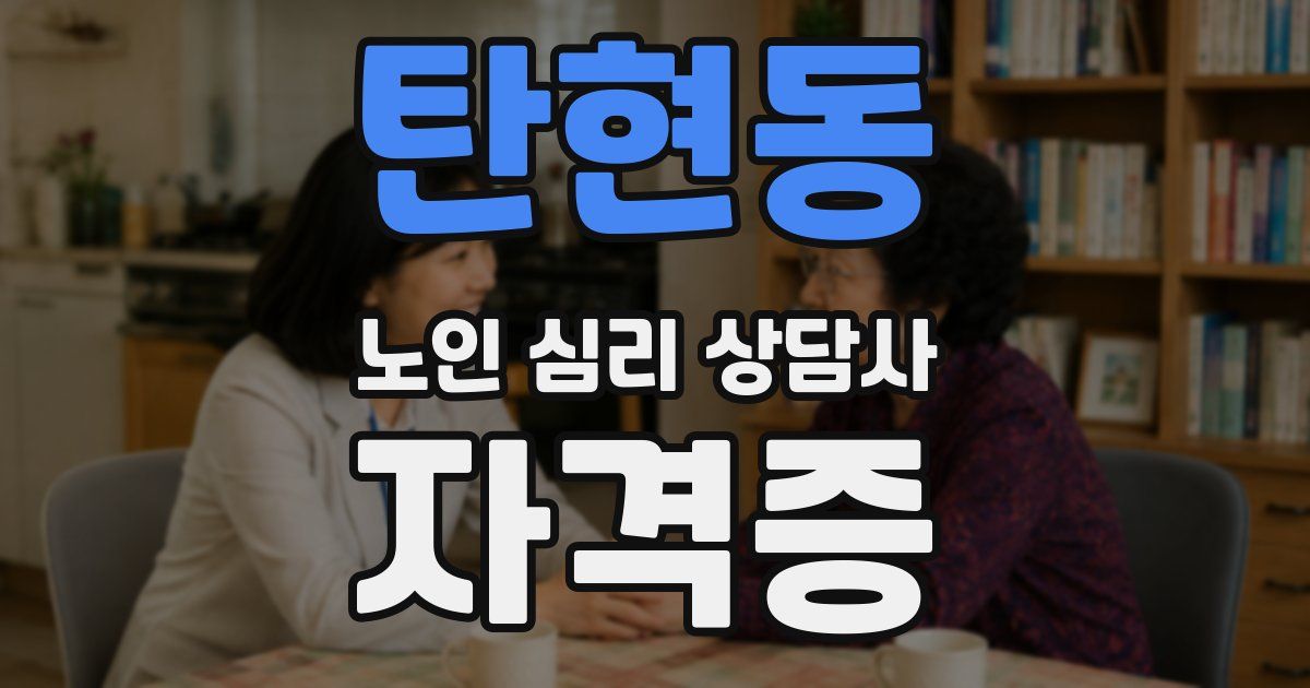 탄현동 노인 심리 상담사 자격증
