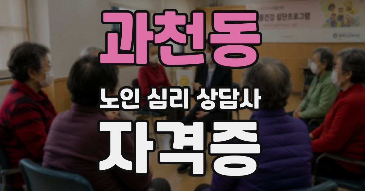 과천동 노인 심리 상담사 자격증