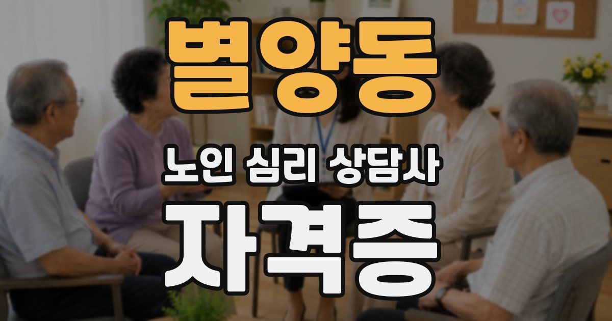 별양동 노인 심리 상담사 자격증